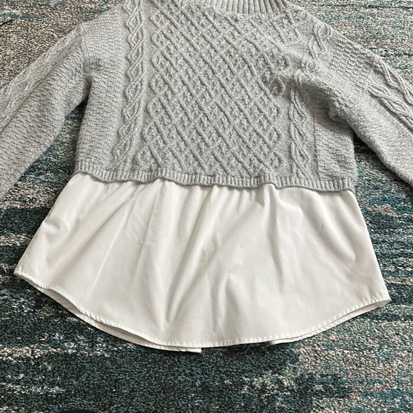 Anthropologie Maeve Women's Cable-Knit Layered Sweater - Picture 7 of 11